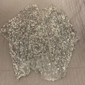 Silver disco sequin kimono